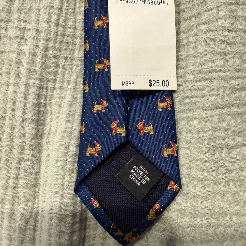 Boy’s Tommy Hilfiger Blue Zipper Tie with Orange Pattern